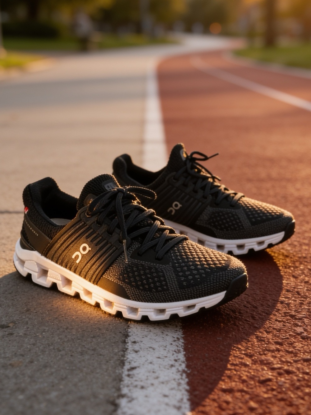 On Running Women’s Black and White Cloud Running Shoes size 8